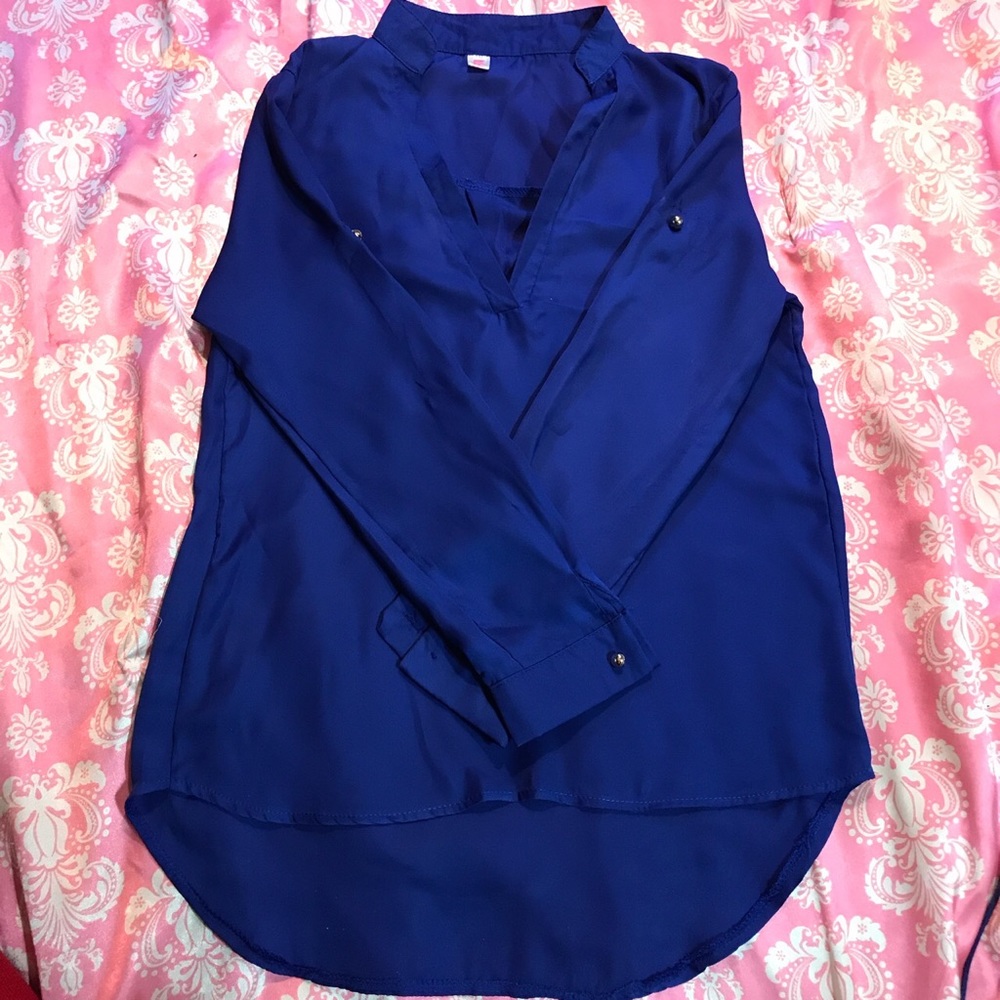 Blue work blouse